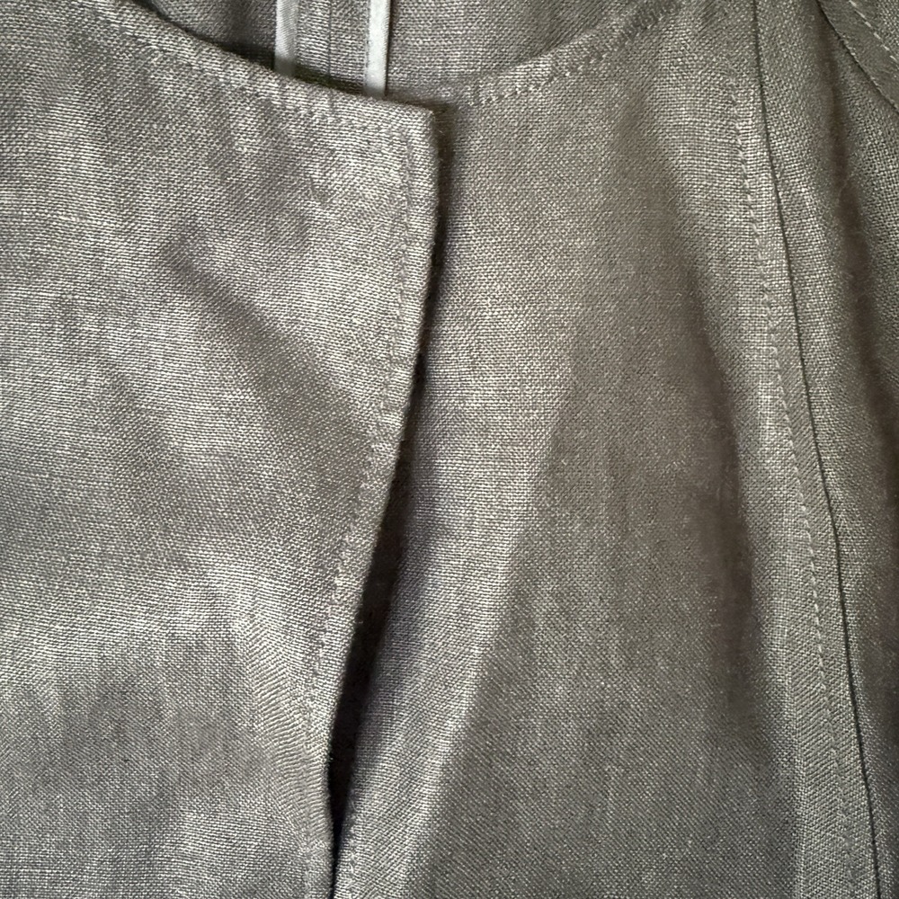 Talbots Jacket Size Large Solid Black 100% Irish Linen Long Blazer Coat Topper - Picture 5 of 6